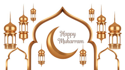Muharram isolated on transparent background, Generative ai.
