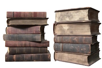 Antique books collection vintage literature old textbooks stacked knowledge read