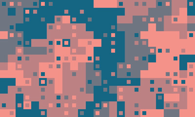 Abstract pixel art background.  Teal and coral hues create a dynamic, textured design perfect for tech, modern, or digital concepts.