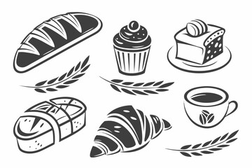 set of vector cakes