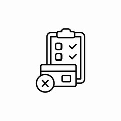 card checklist error icon sign vector