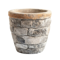 Fototapeta premium Stone flower pot object on transparent background