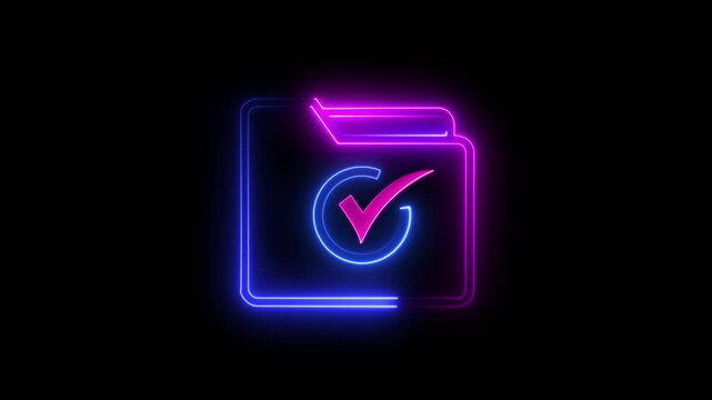 Document Approval Icon Animation &ndash; TIF File with Checkmark on White Screen ,File Verification Motion Graphic on Document Icon.

