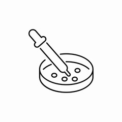 petri dish dropper icon sign vector