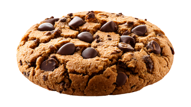 Chocolate chip cookie isolated on a white background