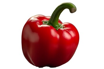 Isolated red bell pepper close up photo for healthy eating and cooking ideas