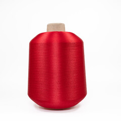 dyed yarn fabric production on a  isolated white background.