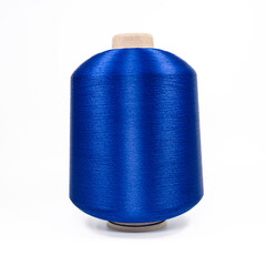 dyed yarn fabric production on a  isolated white background.