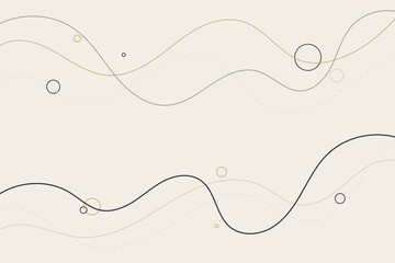 Amorphous geometric background with flowing black and red lines and abstract wave patterns over a cream backdrop