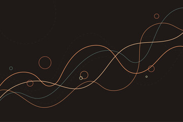 Amorphous geometric background with intertwined curves and artistic shapes on a light canvas