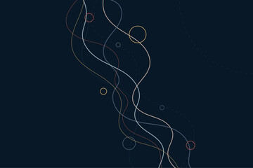 Minimalist amorphous geometric background with gold-toned dots and wavy outlines