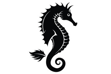 A graceful seahorse with spiky fins curls its tail into a spiral form