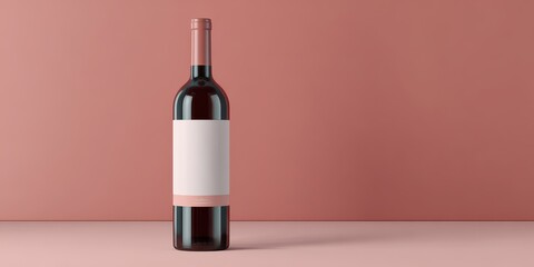 Whine bottle with blank label mockup