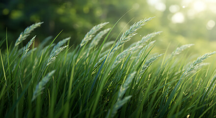 green grass with dew