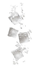 Abstract grayscale image of irregular,  stacked,  fragmented ice cubes