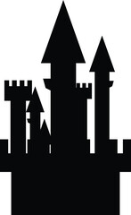 Castle Eps, vector icon Black and White