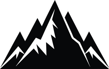 Rugged Mountain Peak Silhouette with Jagged Layers