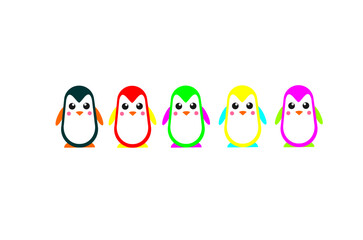 The pattern of 5 cute penguins. Perfect for make seamless pattern of penguins, animal background, wallpaper, theme, textile, fabric, education purposes and other commercial needs.