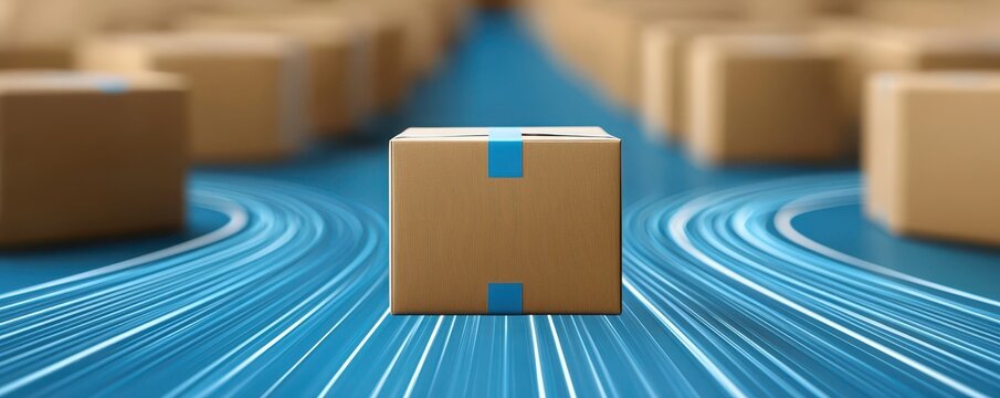 Modern logistics innovation aerial view of package delivery workflow - Powered by Adobe