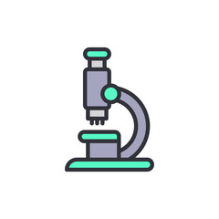 Modern Microscope Icon For Scientific Research And Medical Analysis