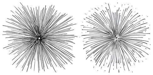 PNG Abstract starburst black design, element set on transparent background