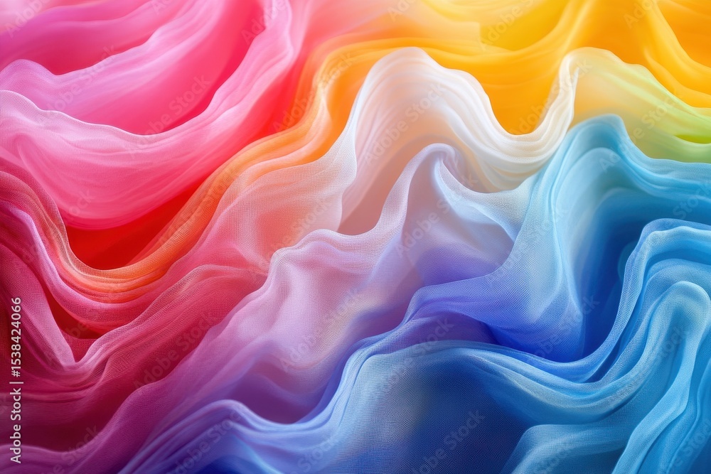 Poster colorful waves of vibrant fabric create a stunning abstract display in an enchanting gradient of bri