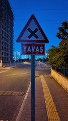 Slow Traffic Sign &ndash; Road Safety Warning Sign