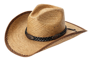 Straw hat isolated on white or transparent background