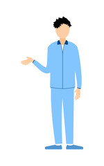 Vector illustration of a man in jersey speaking with gestures