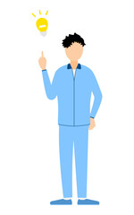 Illustration of a man in a jersey in an inspirational pose