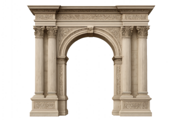 Classical Corinthian Arch with Ornate Columns and Decorative Reliefs