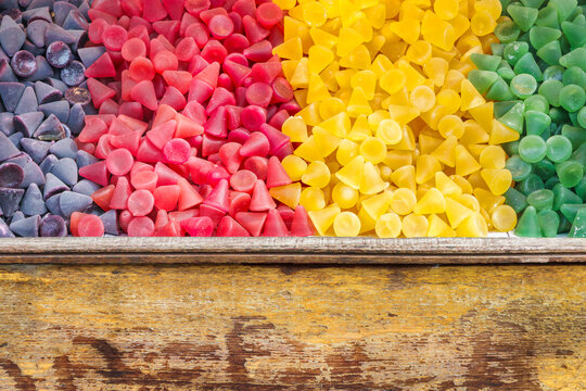 Market stall with cuberdons, a cone-shaped Belgian candy and a popular local delicacy in Ghent, Belgium
