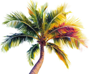 Vibrant Tropical Palm Tree in Artistic Style