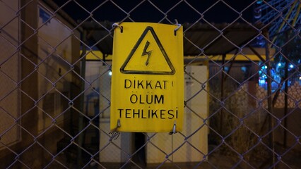 Danger: Risk of Death Warning Sign &ndash; Safety Hazard Sign