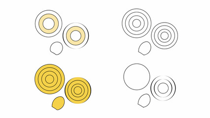 Onion Rings, Sliced Onion, Cooking Ingredients, Food Illustration