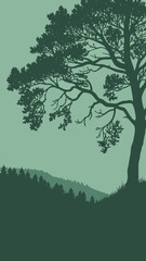 Obraz premium Minimalist Dark Green Icon - Vector Graphic