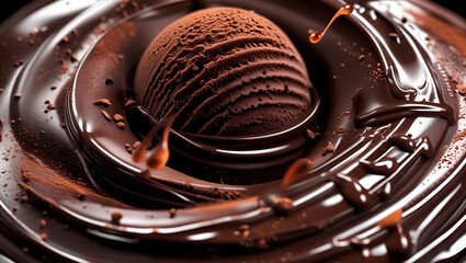 Rich chocolate ice cream balls