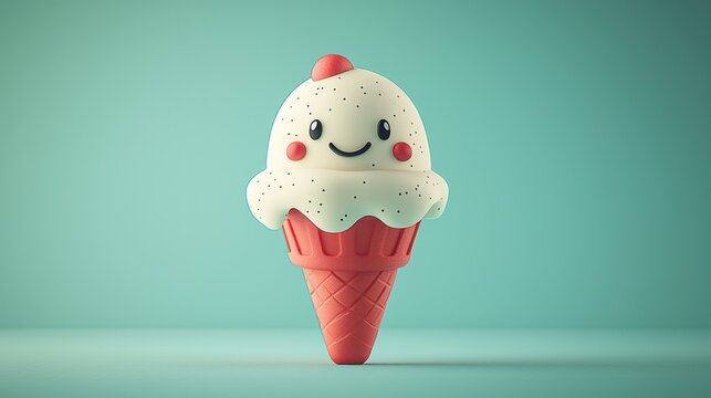 Cute cartoon ice cream cone (3)