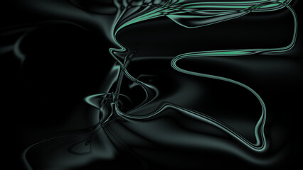 Abstract Liquid Flow Design with Teal Accents