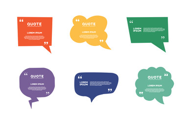 Quote box frame, big set. Texting quote boxes. Blank template quote text info design boxes quotation bubble blog quotes symbols. Creative vector banner illustration. Vector brushes background