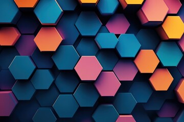 Colorful hexagon background design featuring vibrant geometric shapes creating an abstract visual experience suitable for various digital applications