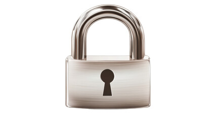 Modren padlock on white background