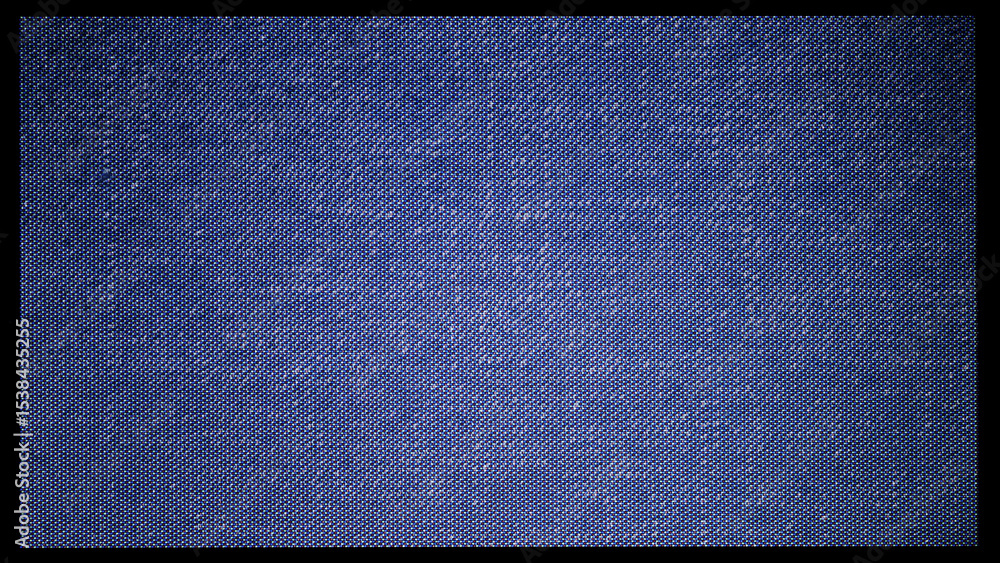 Poster close-up of the screen texture of an old vhs video tape file, with a blue color dot background and a