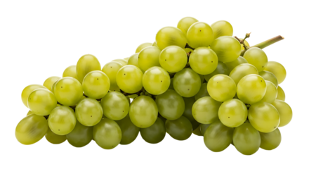 Green Grapes Bunch Isolated on White Background Still Life