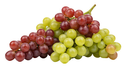 Obraz premium Bunch of Red and Green Grapes on White Background