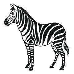 Fototapeta premium Zebra Outline Silhouette in Simple Black Style