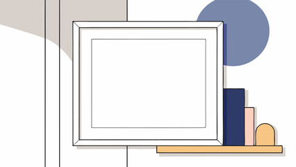 Modern Minimalist Frame Mockup with Geometric Shapes