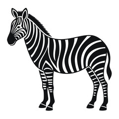Obraz premium Zebra Animal Silhouette Icon for Wildlife Designs