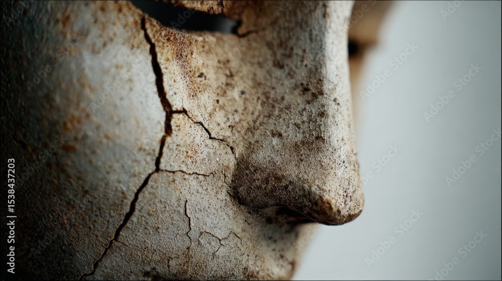 Poster Surreal Mask Fading Into a Neutral Void Reveals Introspective Thoughts and Emotions in a Dreamlike Landscape