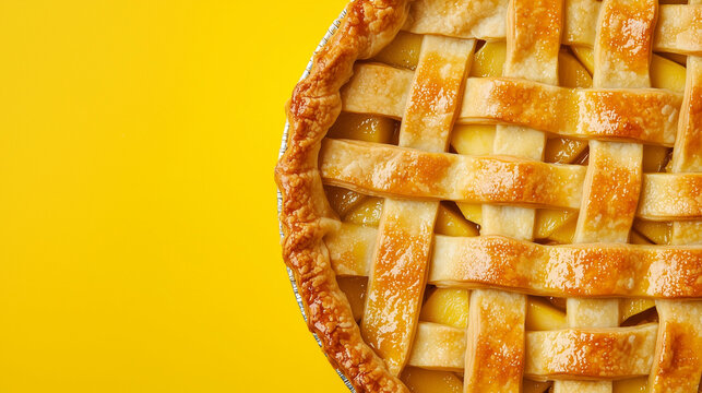 National Pie Day, Close-Up of Freshly Baked Apple Pie with Golden Crust, Celebrating Homemade Desserts and Culinary Traditions on January Twenty-Third
